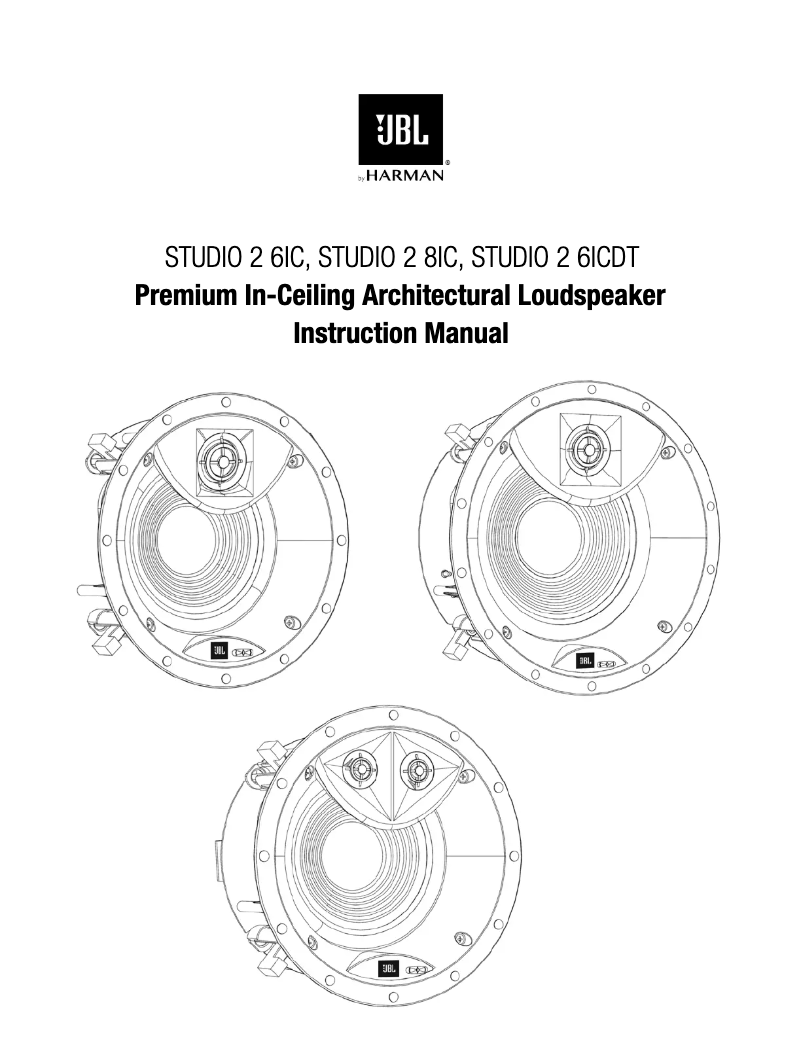 Page n°1 - Manuel utilisateur JBL Studio 2 8IC