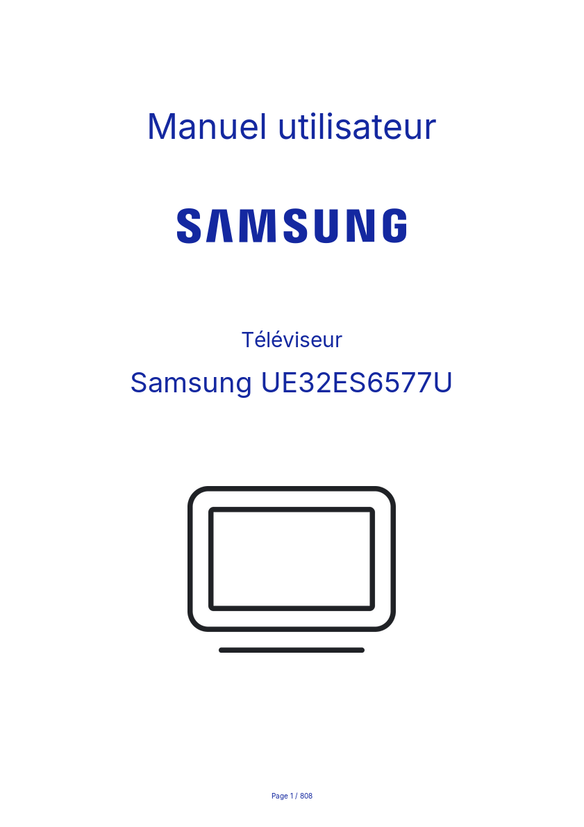 Page n°1 - Manuel utilisateur Samsung UE32ES6577U