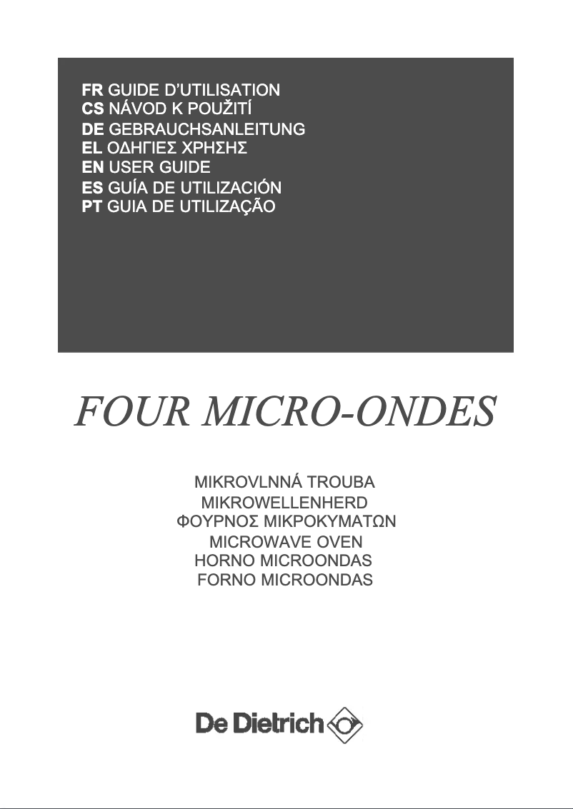 Page n°1 - Manuel utilisateur De Dietrich DME7121W