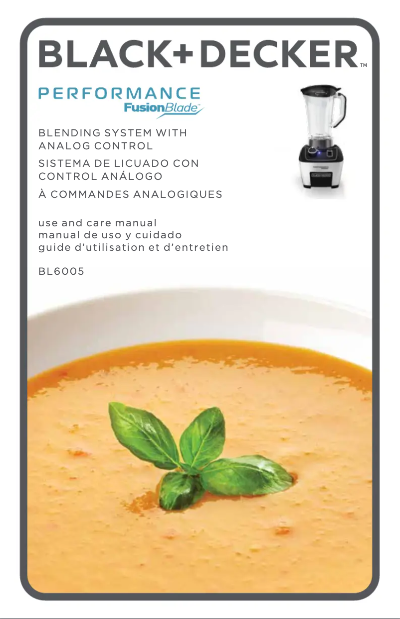 Image de la première page du manuel de l'appareil BL6005