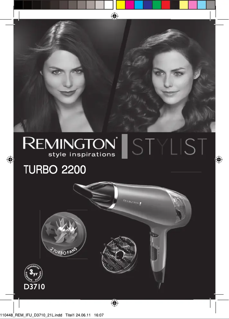 Page n°1 - Manuel utilisateur Remington D3710 Stylist Turbo 2200