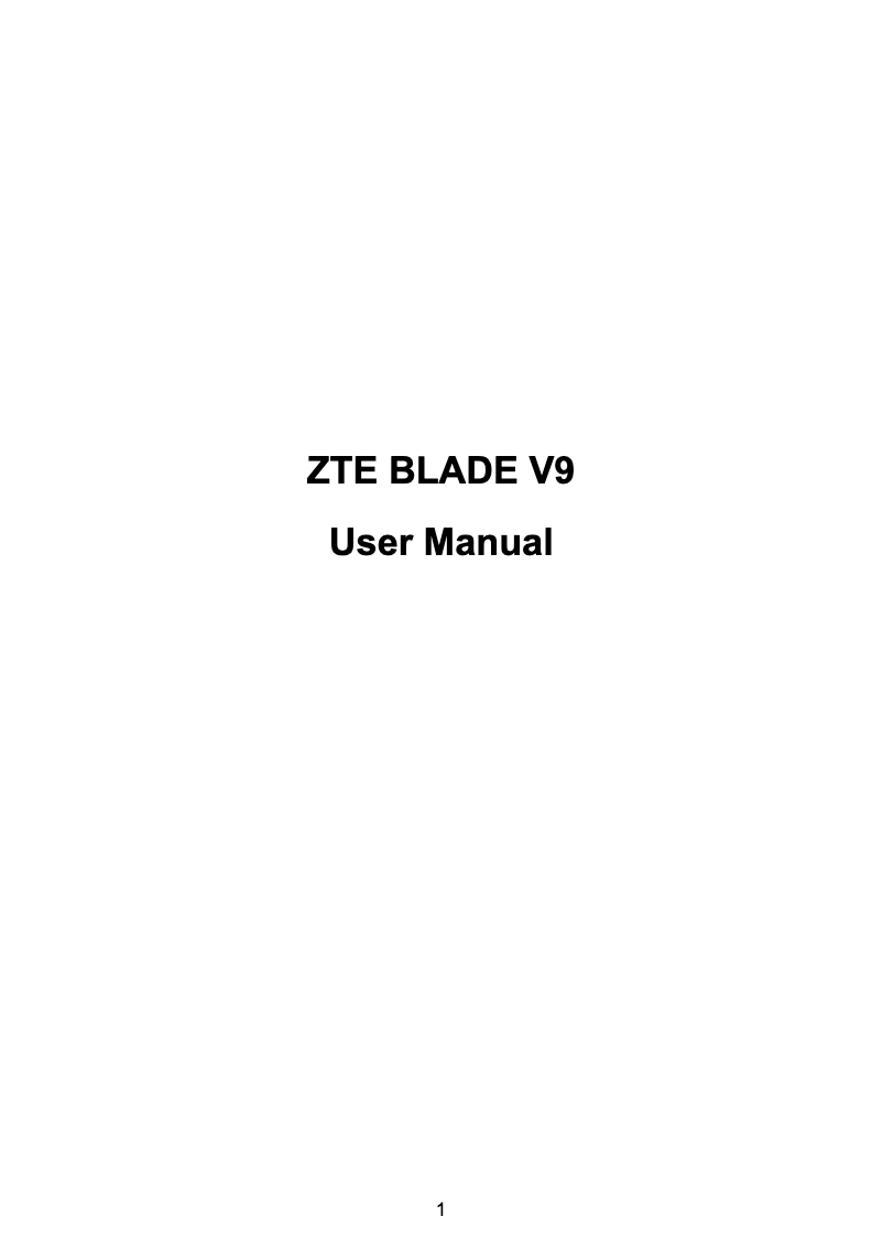 Page 1 de la notice Manuel utilisateur ZTE Blade V9