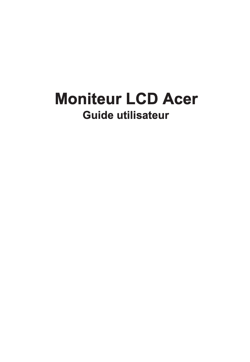 Image de la première page du manuel de l'appareil XV273KV3