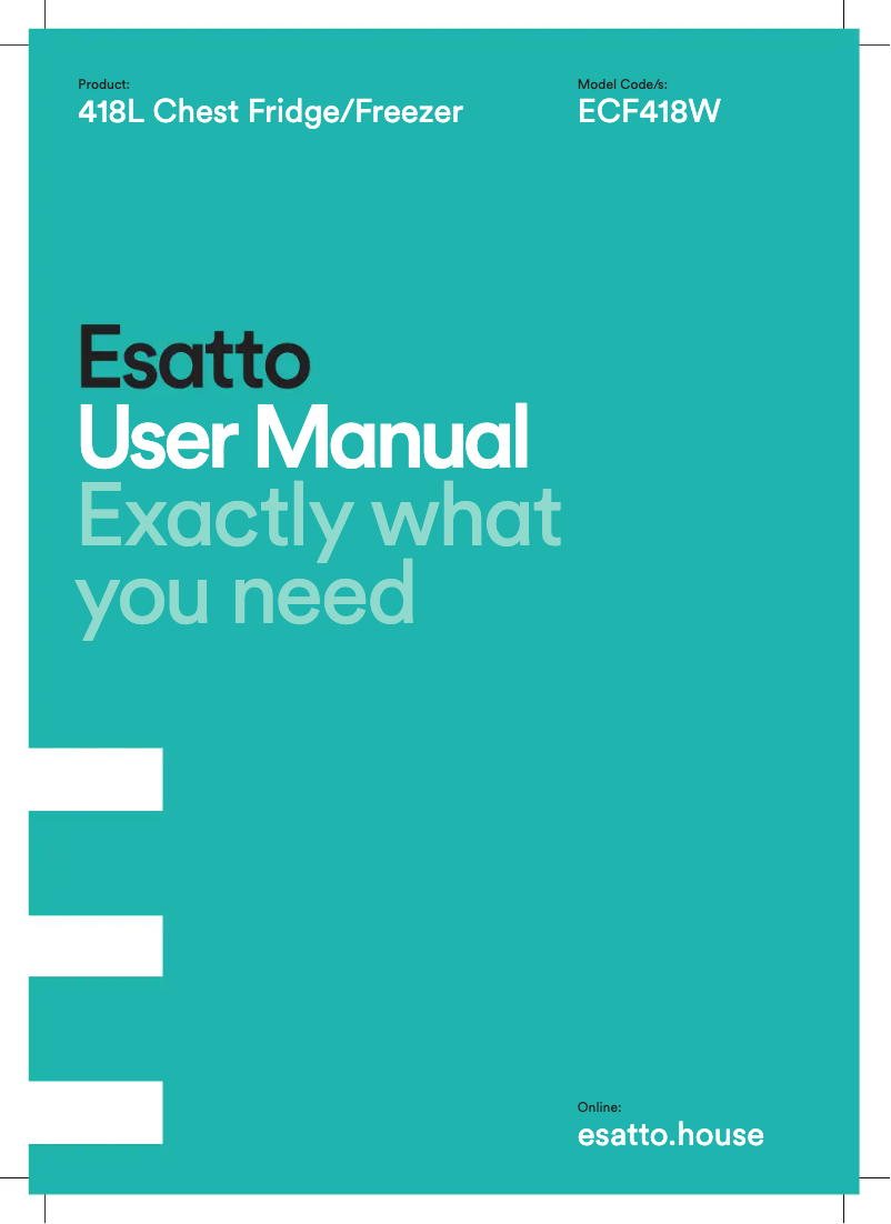 Page n°1 - Manuel utilisateur Esatto ECF418W