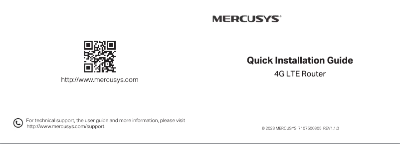 Page n°1 - Guide d'installation Mercusys MB112-4G
