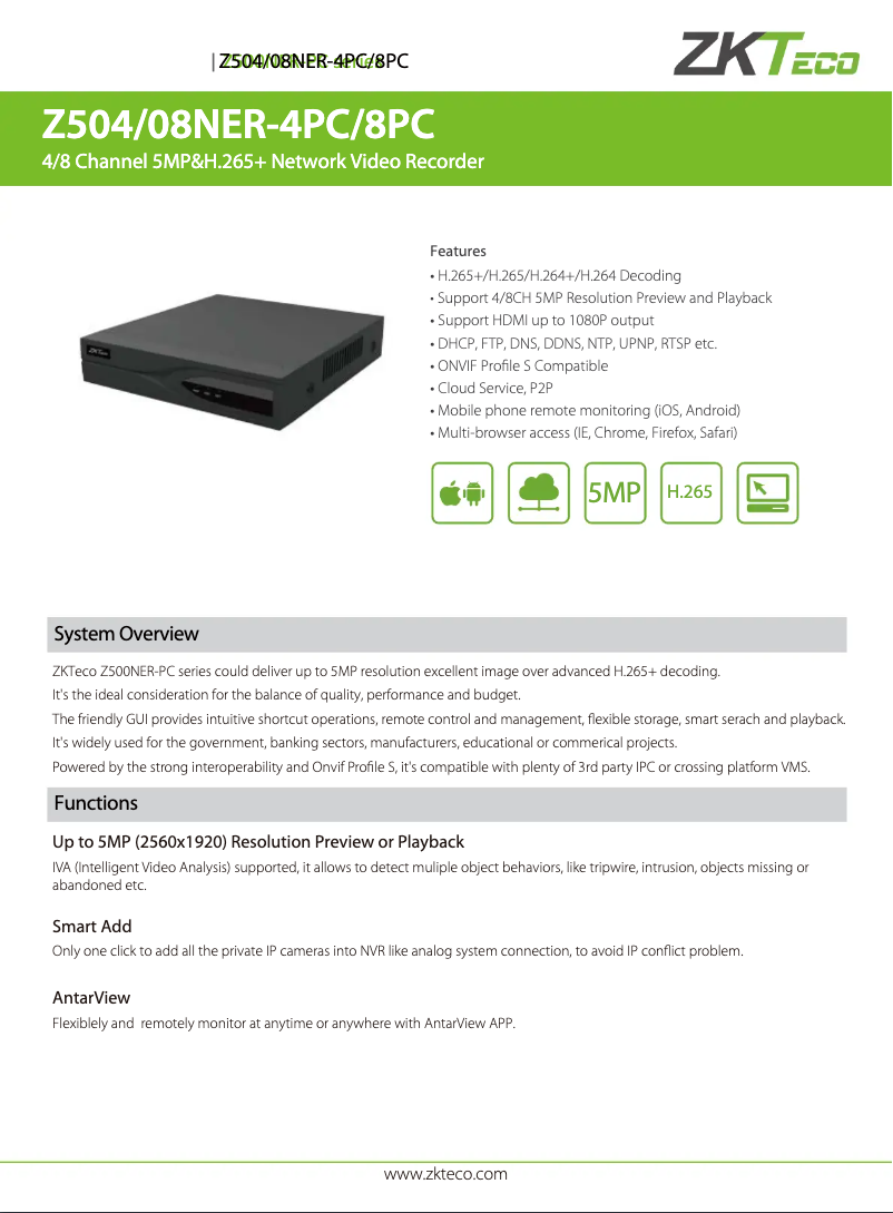 Image de la première page du manuel de l'appareil Z504