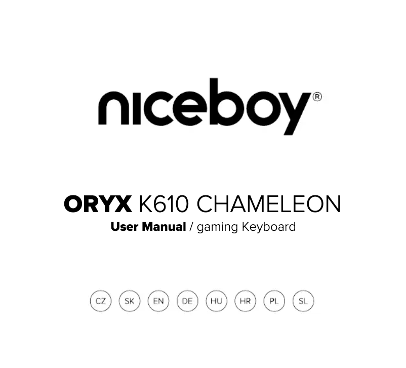 Page 1 de la notice Manuel utilisateur Niceboy ORYX K610 Chameleon