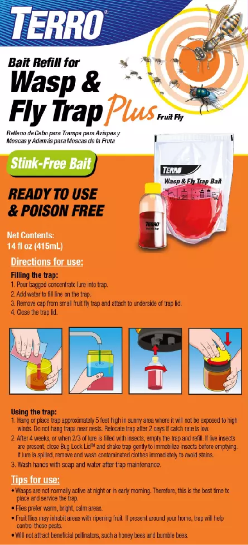 Page 1 de la notice Manuel utilisateur Terro Wasp & Fly Trap Plus