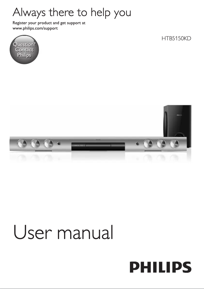 Page 1 de la notice Manuel utilisateur Philips HTB5150KD