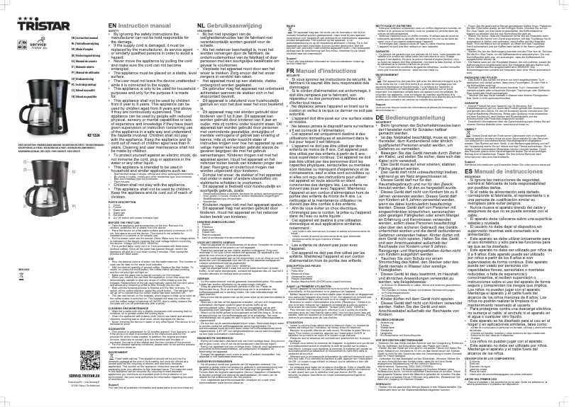 Page 1 de la notice Manuel utilisateur TriStar KZ-1226