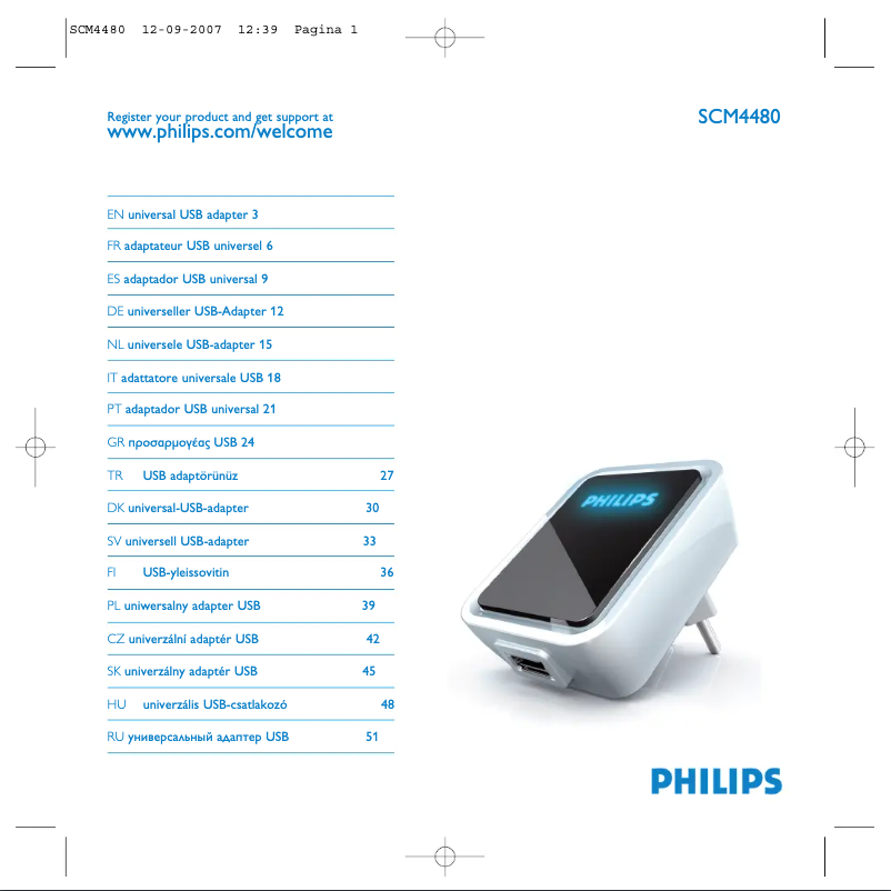 Page n°1 - Mode d'emploi Philips Power2Charge SCM4480