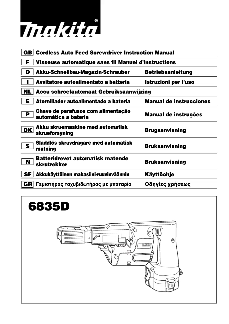 Page n°1 - Manuel utilisateur Makita 6835D