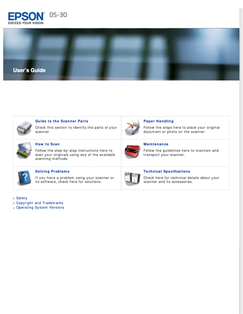 Página 1 del manual Manual de usuario Epson WorkForce DS-30