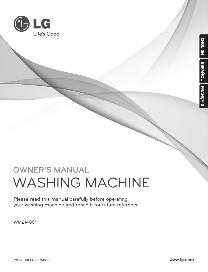 Page 1 de la notice Manuel utilisateur LG WM2140CW