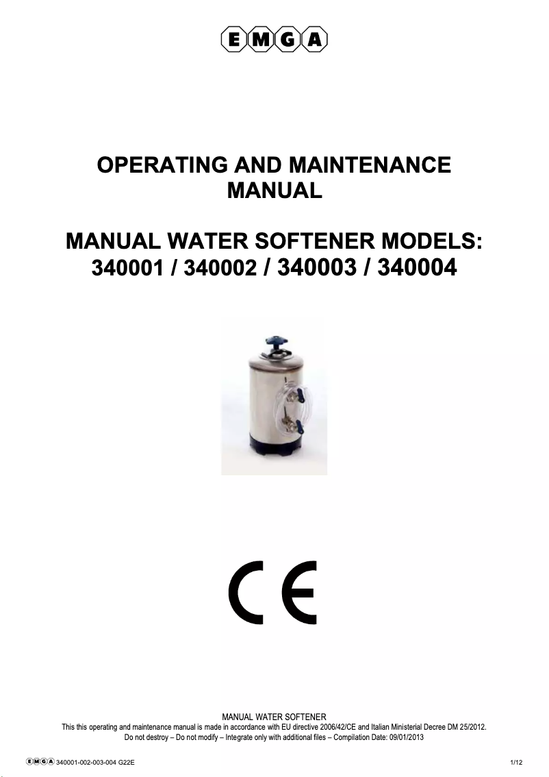 Image de la première page du manuel de l'appareil 340004