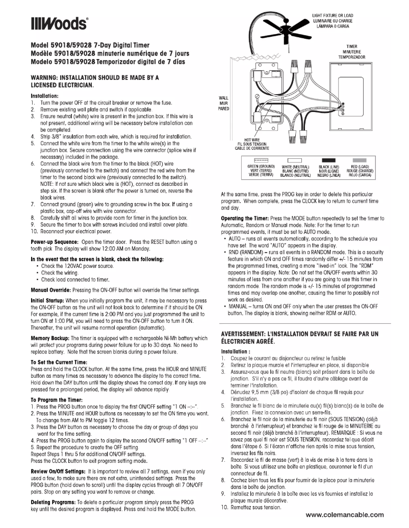 Página 1 del manual Manual de usuario Coleman 59018