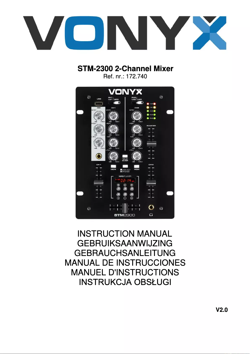 Page n°1 - Manuel utilisateur Vonyx STM-2300