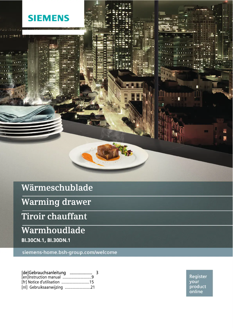 Page n°1 - Manuel d'utilisation et d'entretien Siemens BI830CNB1
