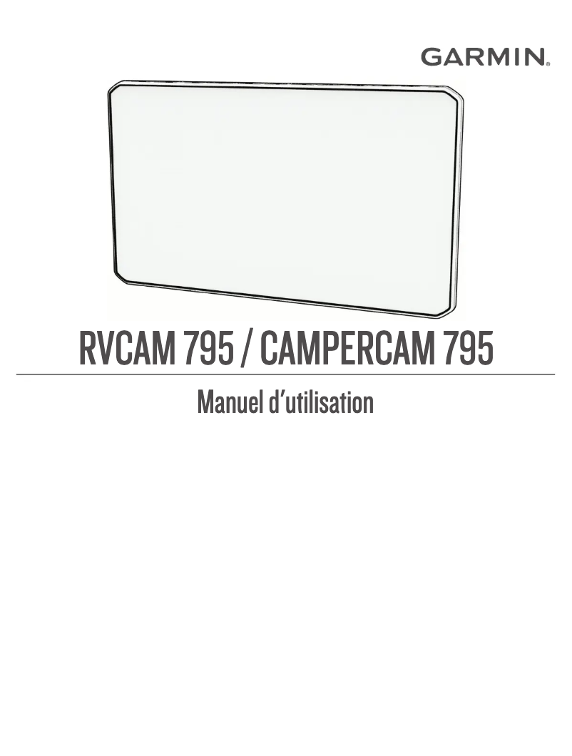 Page 1 de la notice Manuel utilisateur Garmin RVcam 795
