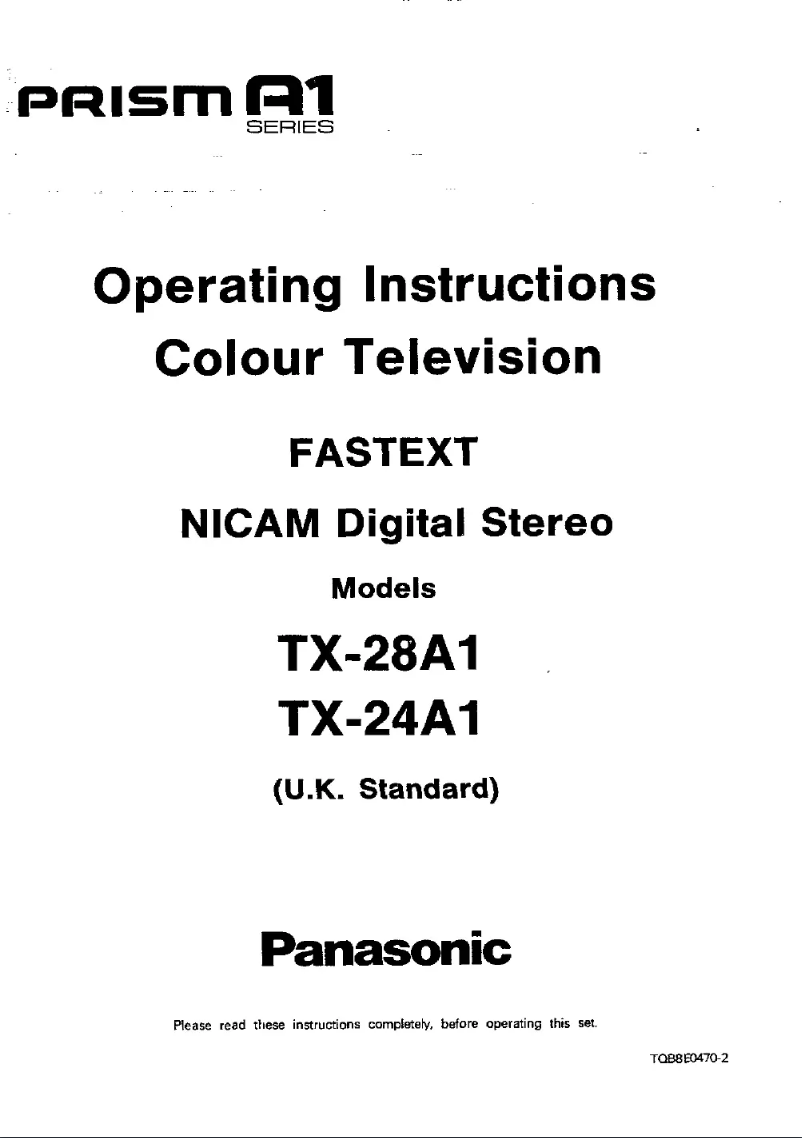 Página 1 del manual Manual de usuario Panasonic TX-28A1