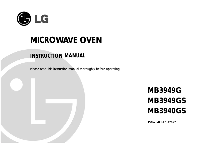 Page n°1 - Manuel utilisateur LG MB-3940GS