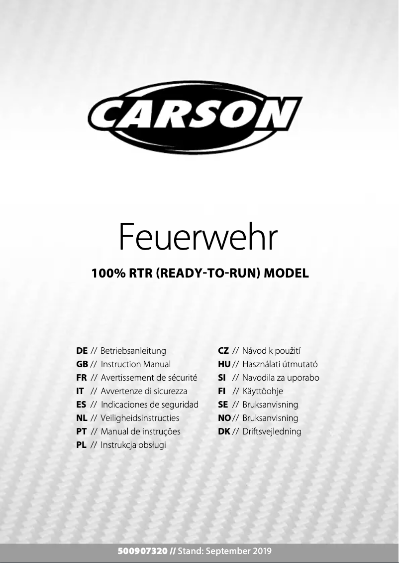 Image de la première page du manuel de l'appareil Feuerwehr