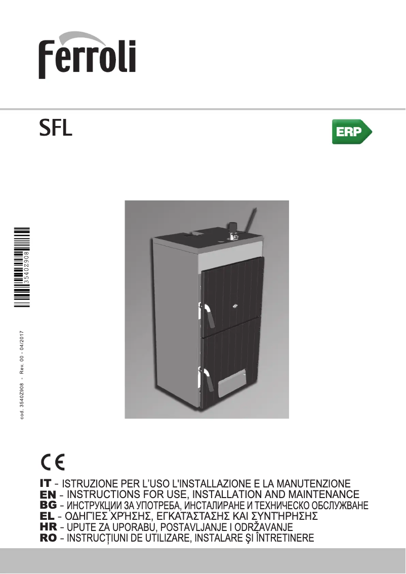 Page n°1 - Manuel utilisateur Ferroli SFL