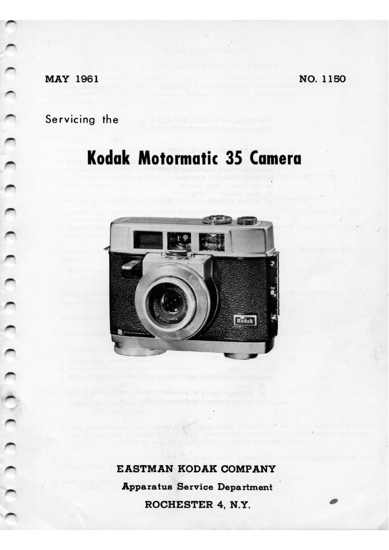 Page n°1 - Manuel utilisateur Kodak Motormatic 35