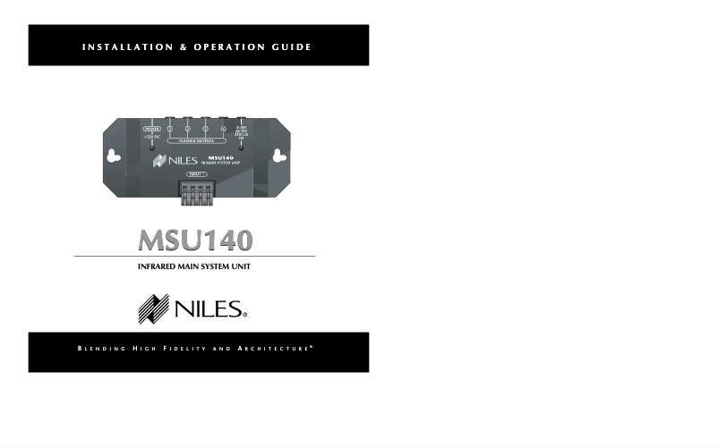 Page n°1 - Manuel utilisateur Niles MSU140