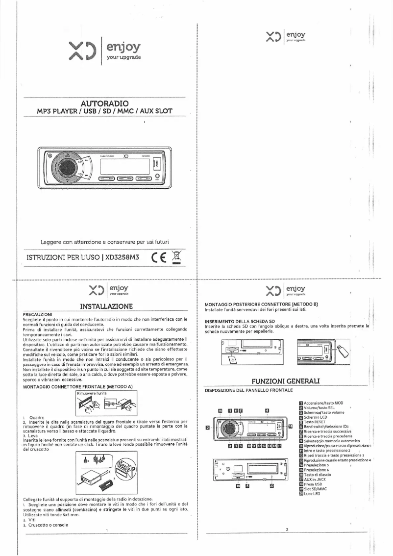 Page 1 de la notice Manuel utilisateur XD 3258M3