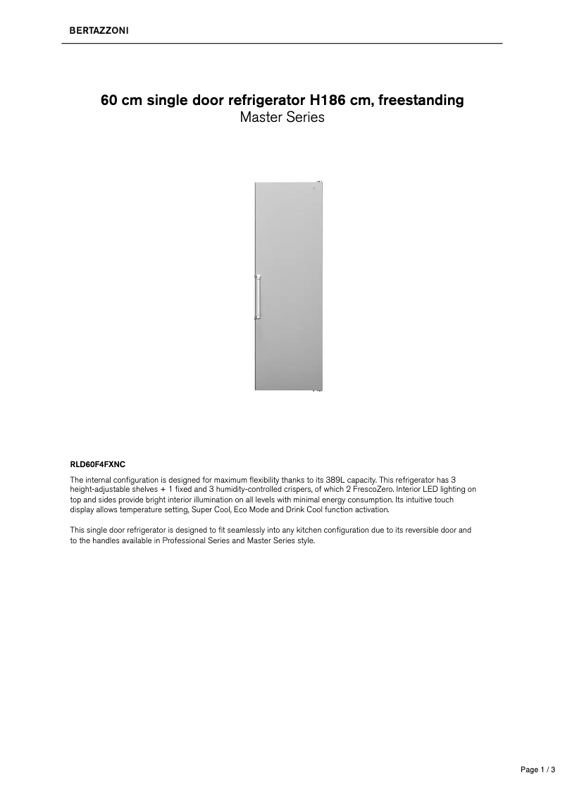 Image de la première page du manuel de l'appareil RLD60F4FXNC