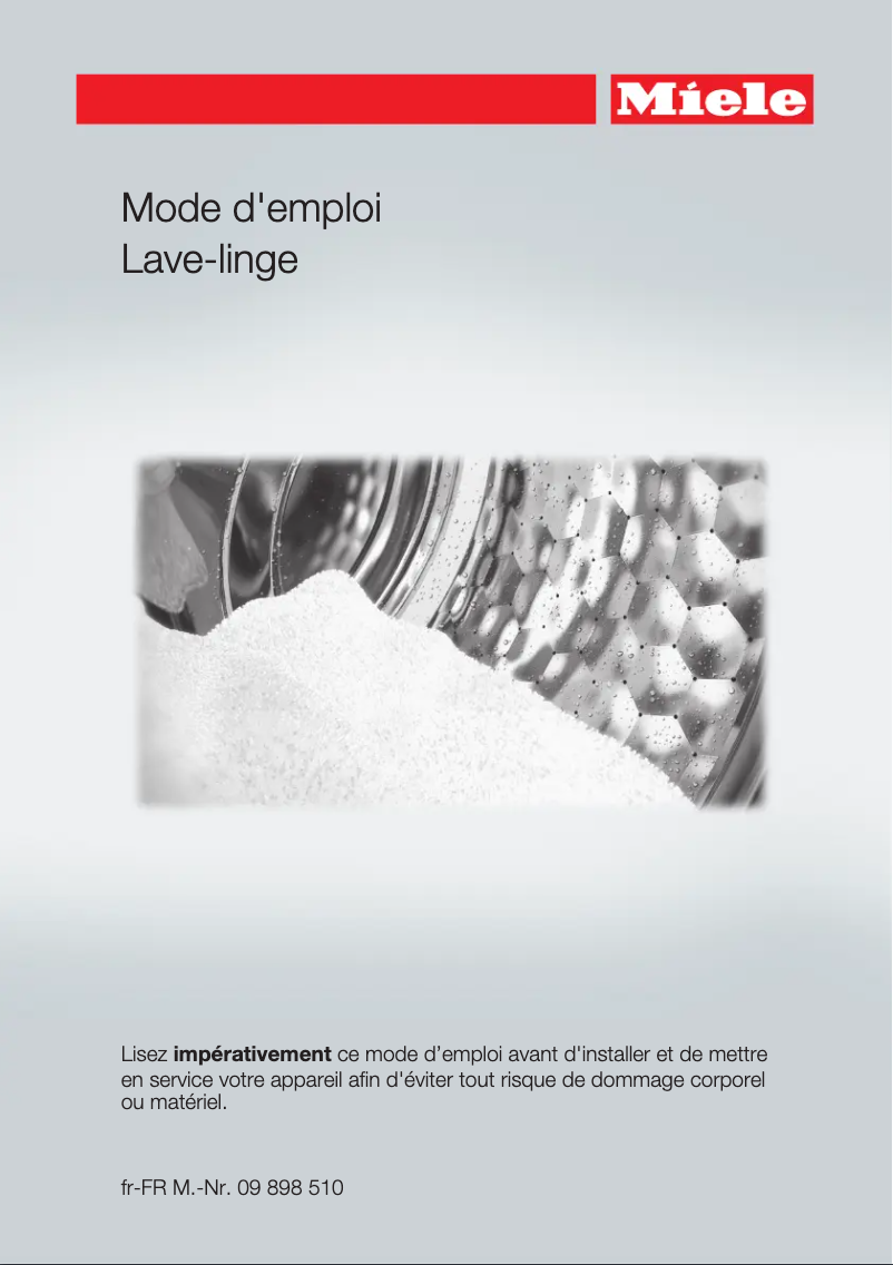 Page n°1 - Manuel utilisateur Miele WDA 110