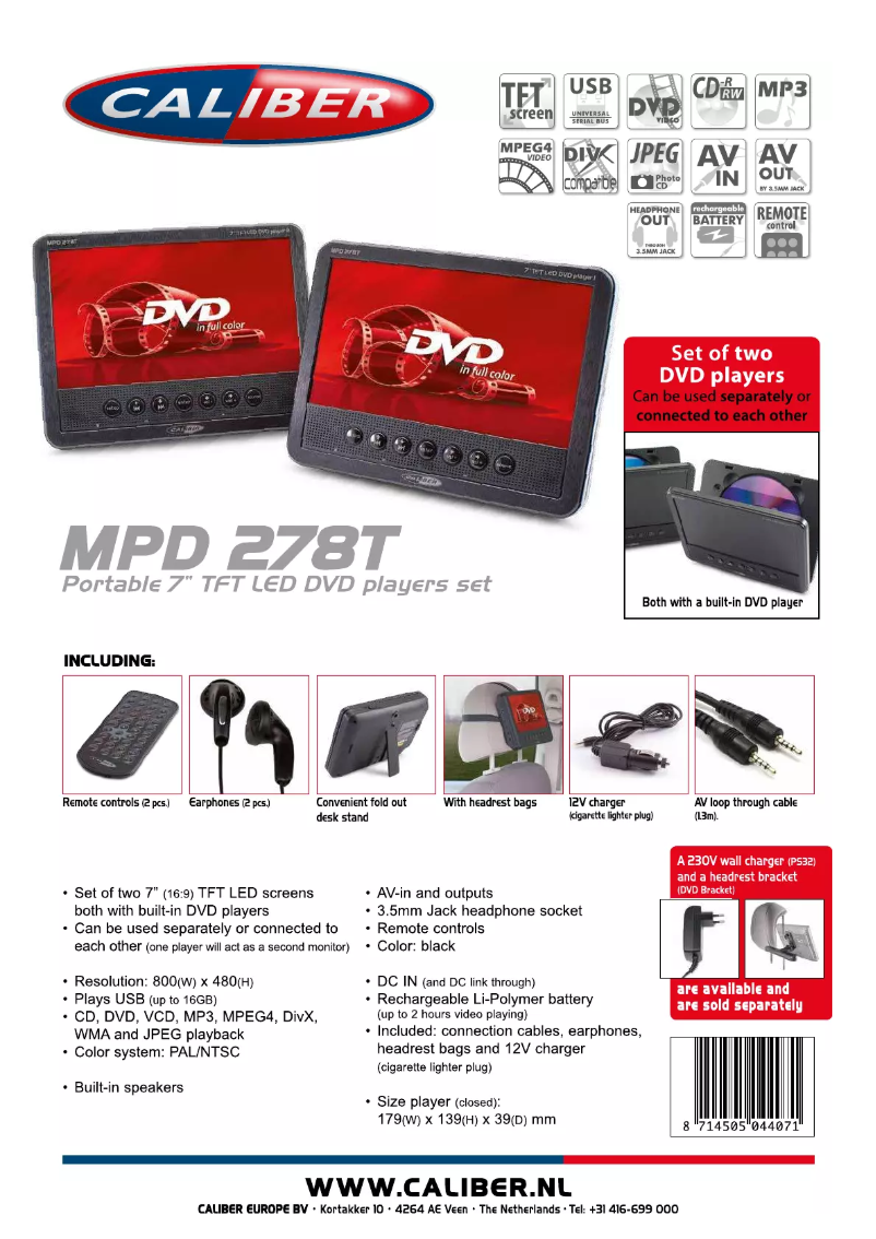 Página 1 del manual Manual de usuario Caliber MPD278T