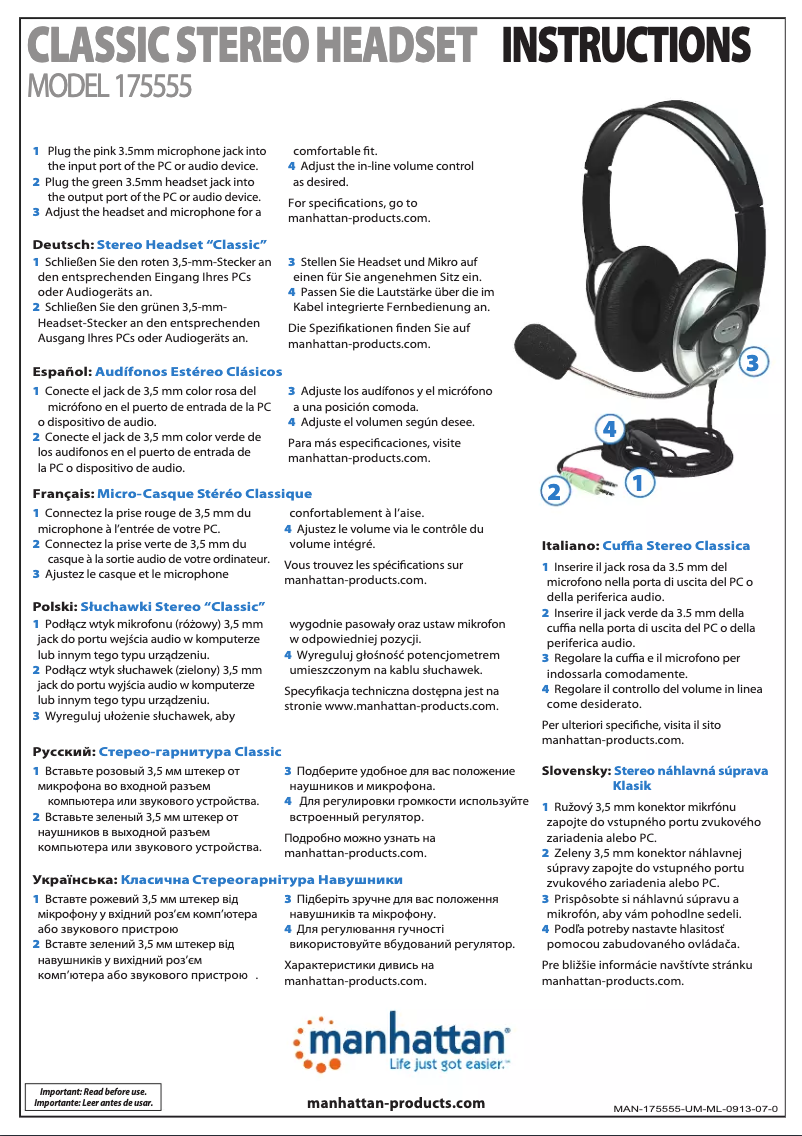 Image de la première page du manuel de l'appareil Classic 175555