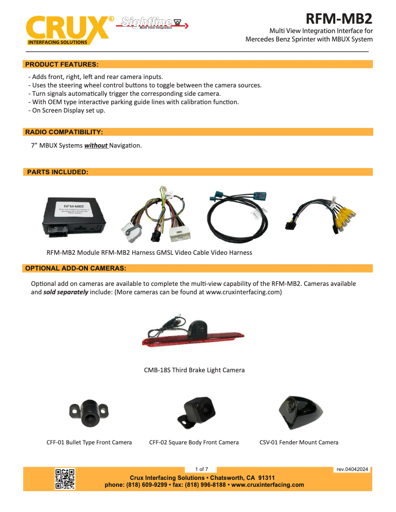 Image de la première page du manuel de l'appareil RFM-MB2