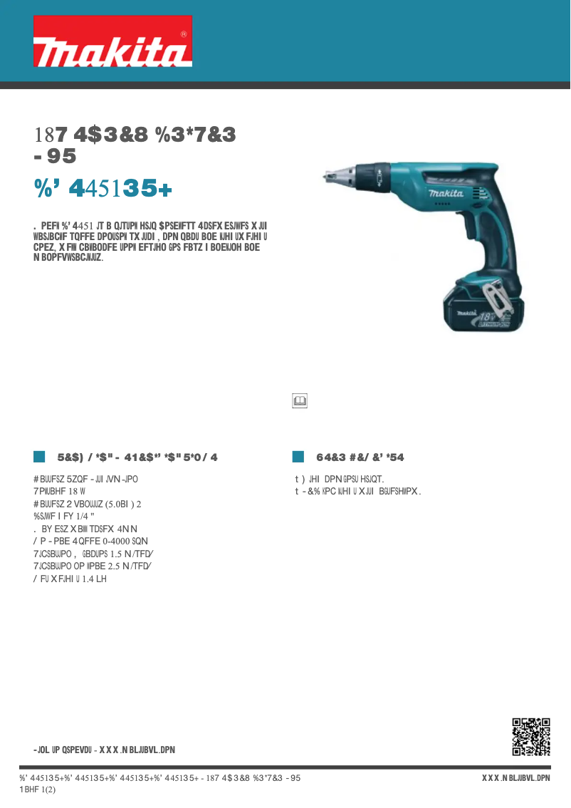 Page n°1 - Fiche technique Makita DFS451RTJ