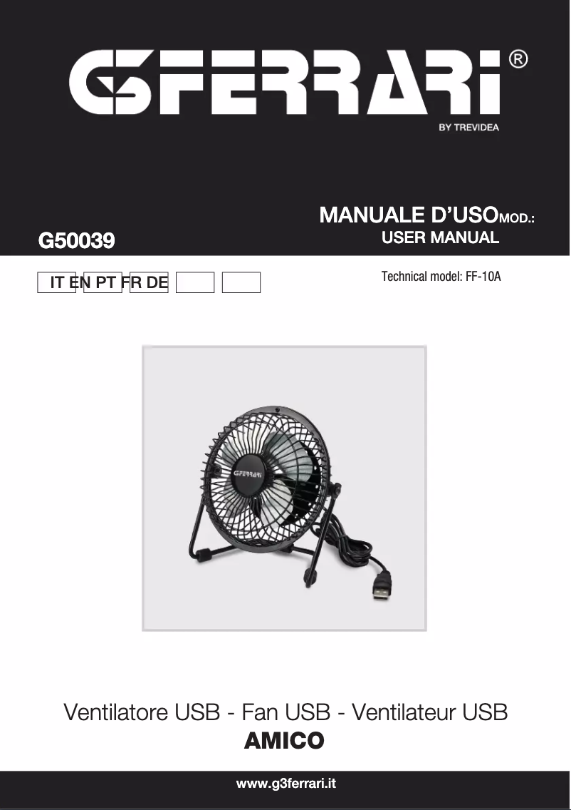 Page 1 de la notice Manuel utilisateur G3 Ferrari Amico G50039