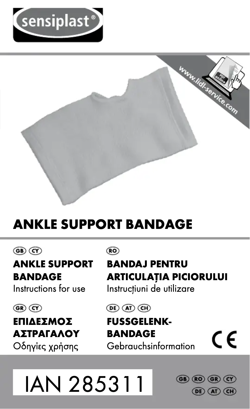 Page n°1 - Manuel utilisateur Sensiplast IAN 285311