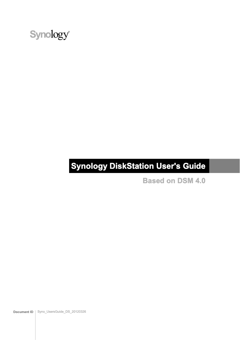 Page n°1 - Manuel utilisateur Synology DiskStation DS1812+