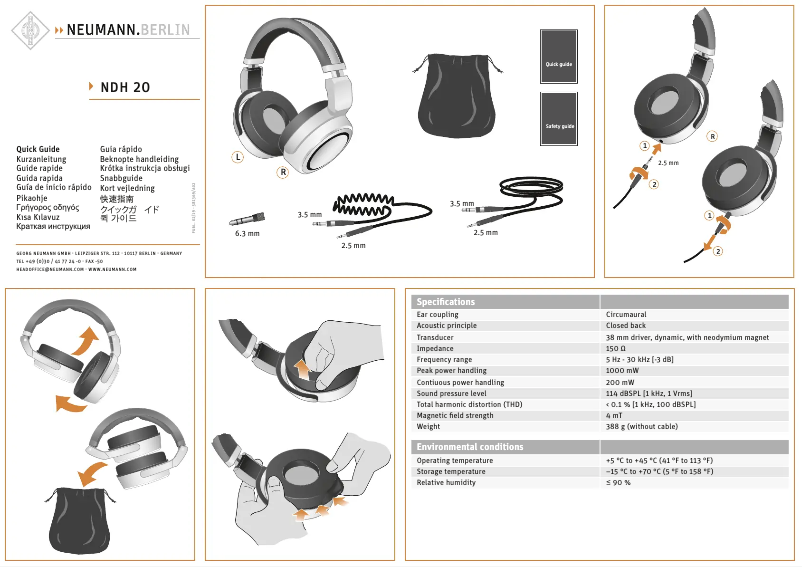 Page n°1 - Guide de démarrage rapide Neumann NDH 20