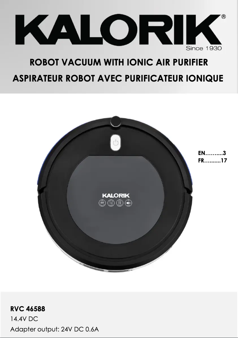Página 1 del manual Manual de usuario Kalorik RVC 46588