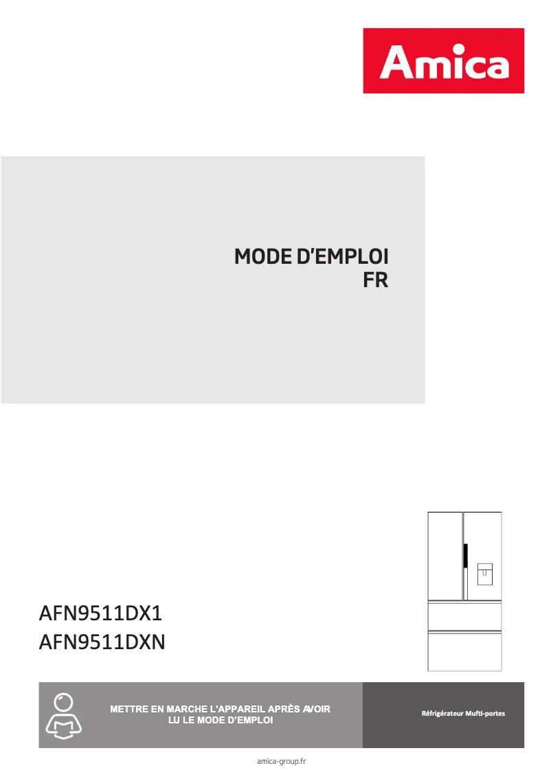 Page 1 de la notice Manuel utilisateur Amica AFN9511DX1
