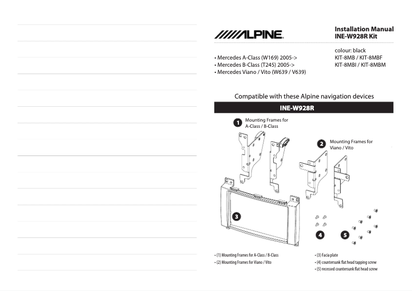 Page n°1 - Manuel utilisateur Alpine KIT-8MBF