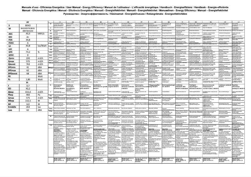 Page n°1 - Brochure Beko BHCA93741BHSI