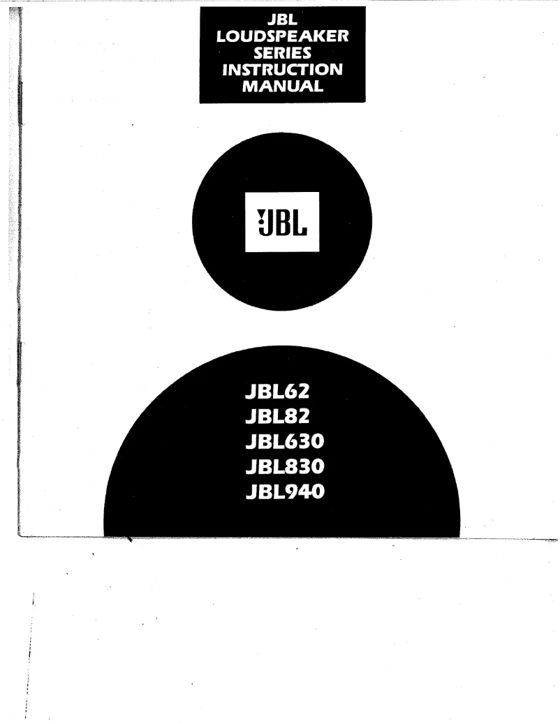 Page 1 de la notice Manuel utilisateur JBL 830