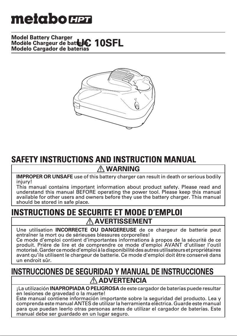 Image de la première page du manuel de l'appareil UC10SFL