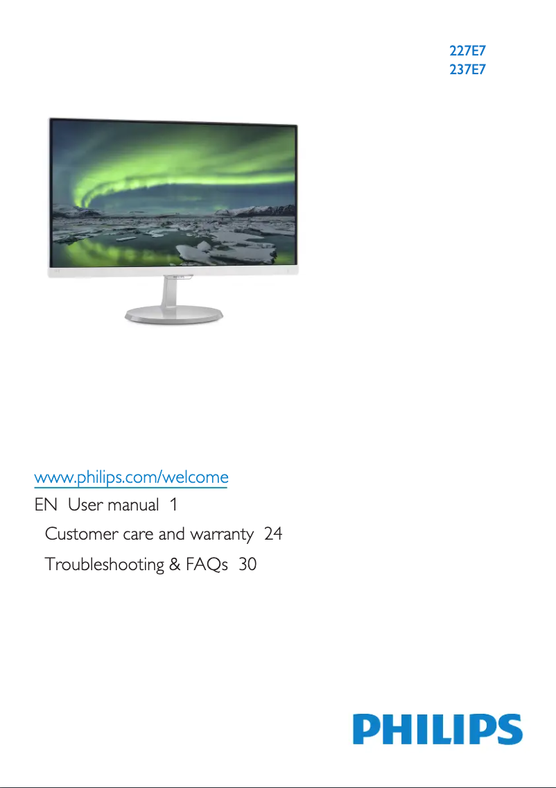 Page n°1 - Manuel utilisateur Philips 227E7