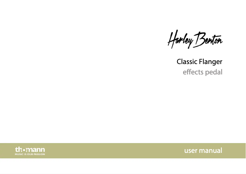 Page 1 de la notice Manuel utilisateur Harley Benton Classic Flanger