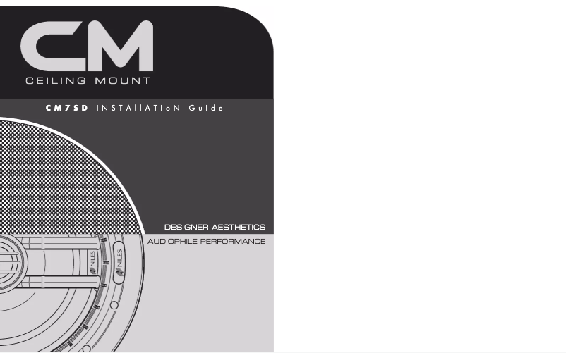 Page 1 de la notice Manuel utilisateur Niles CM7SD