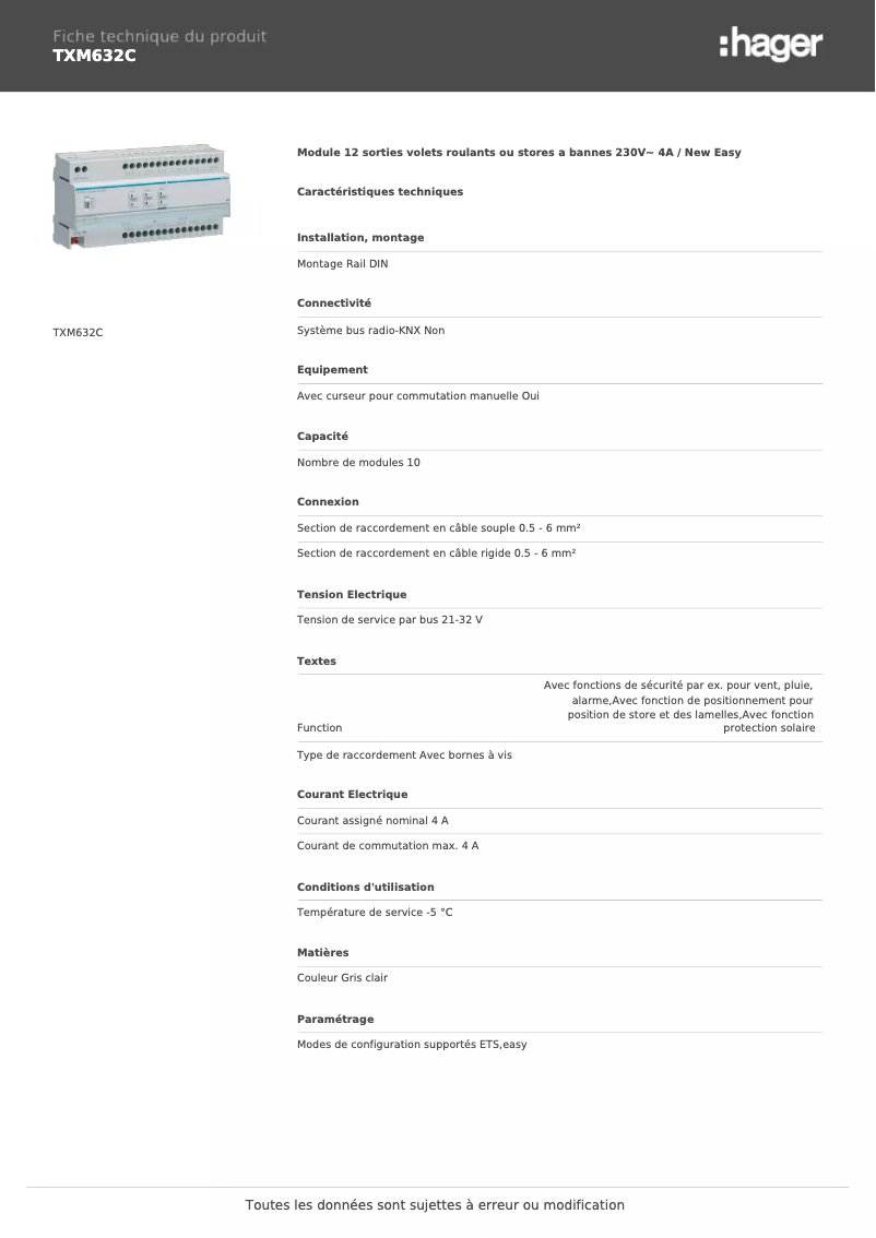 Image de la première page du manuel de l'appareil TXM632C